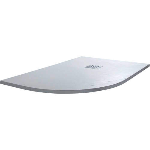 Slate Trays Offset Quad Shower Tray With Waste 1200x800mm (White, LH).