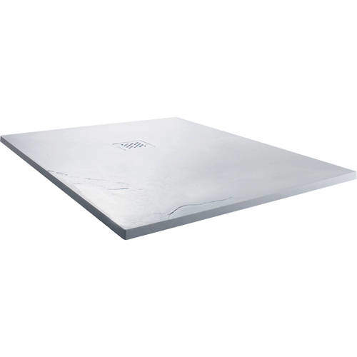Slate Trays Square Shower Tray With Waste 900x900mm (White).
