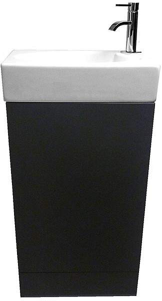 Hydra Cloakroom Vanity Unit With Basin (Black), Size 450x860mm.