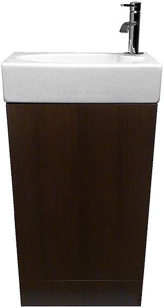 Hydra Cloakroom Vanity Unit With Basin (Wenge), Size 450x860mm.