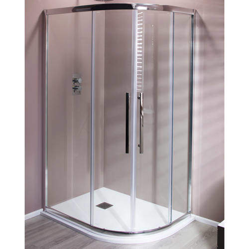 Oxford 1000x800mm Offset Quadrant Shower Enclosure, 8mm Glass (RH).