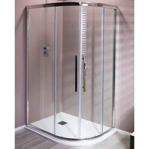 Oxford 1000x800mm Offset Quadrant Shower Enclosure & Tray (8mm, RH).