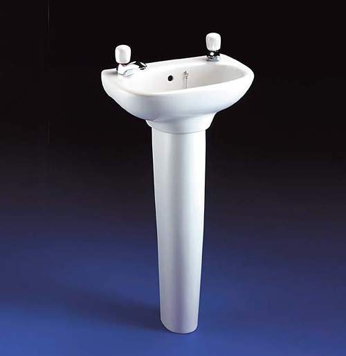 Ideal Standard Studio 2 Tap Hole Cloakroom Basin And Pedestal. 450mm.