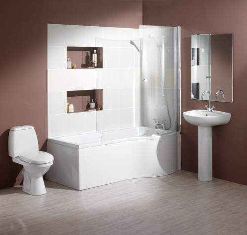 Hydra Complete Shower Bath Suite (Right Hand). 1500x750mm.