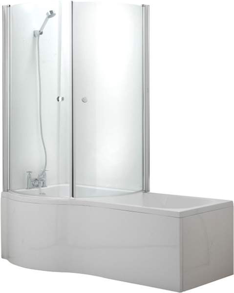 Hydra Complete Shower Bath Suite With 2 Screens. (Left Hand). 1700x750mm.