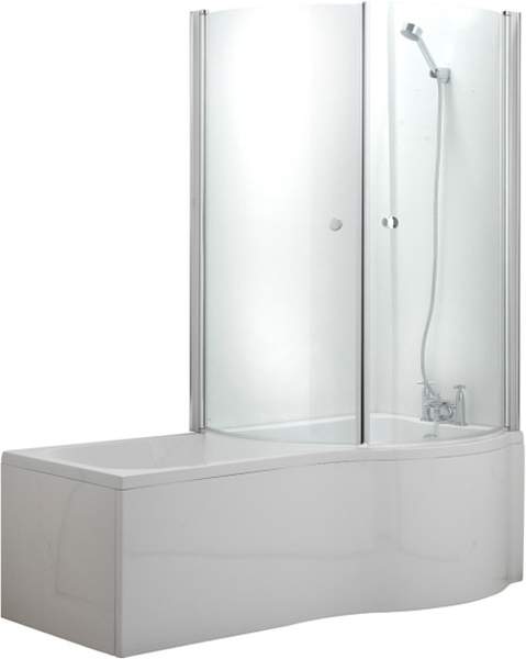 Hydra Complete Shower Bath Suite With 2 Screens. (Right Hand). 1700x750mm.