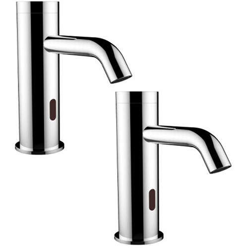 JTP Sensor 2 x Sensor Basin Tap (Chrome, Mains/Battery).