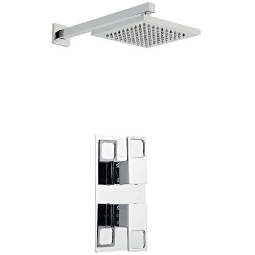 Kartell Kourt Shower Valve, Square Head & Wall Mounting Arm (Option 2).