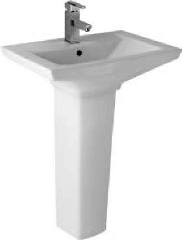 Hydra Verve Square Basin With Pedestal. 585x390mm.