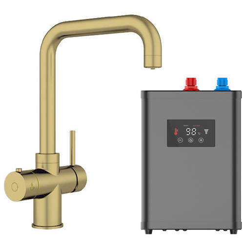Kedl Delta Digital 4 In 1 Boiling Water Kitchen Tap (Brushed Gold, 2.4L).