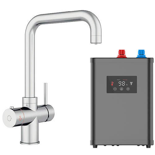 Kedl Delta Digital 4 In 1 Boiling Water Kitchen Tap (Chrome, 2.4L).