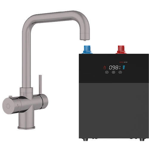Kedl Delta Digital 4 In 1 Boiling Water Kitchen Tap (Gun Metal Grey, 4.0L).