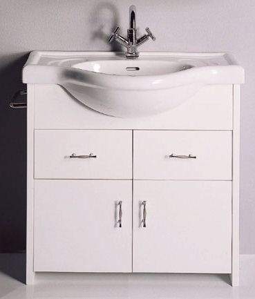 Lucy Yardley 800mm white vanity unit and basin