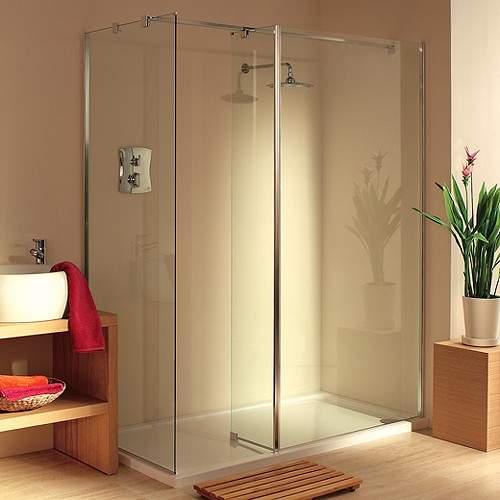 Lakes Italia Frameless Walk In Shower Enclosure. Right Hand. 1400x800mm.