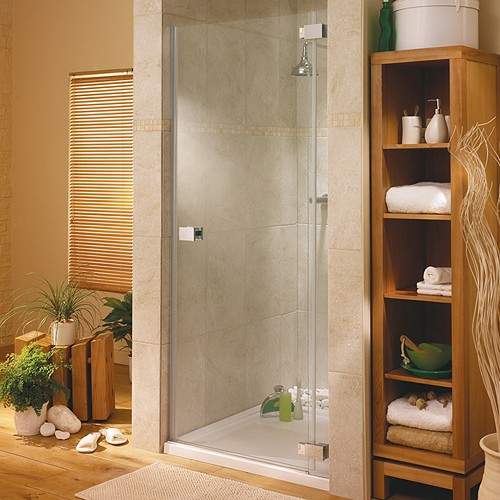 Lakes Italia Hinged Shower Door & Glass Panel. Right Hand. 800x1950mm.