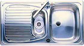 Leisure Sinks Euroline 1.5 bowl stainless steel kitchen sink. Reversible, waste kit supplied.