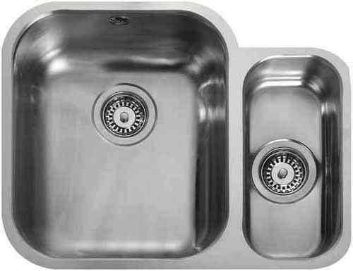 Rangemaster Atlantic Undermount 1.5 Bowl Steel Sink, Right Hand Bowl.