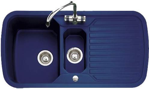 Rangemaster RangeStyle 1.5 Bowl Regal Blue Sink With Chrome Tap & Waste.