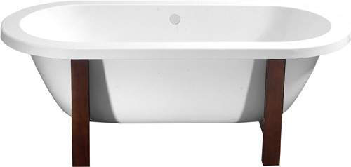 Matrix Baths Clarence double ended flat top bath, wooden frame. 1700mm.