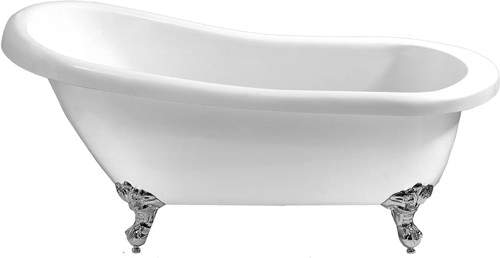 Matrix Baths Buckingham slipper roll top bath with claw feet. 1700mm.