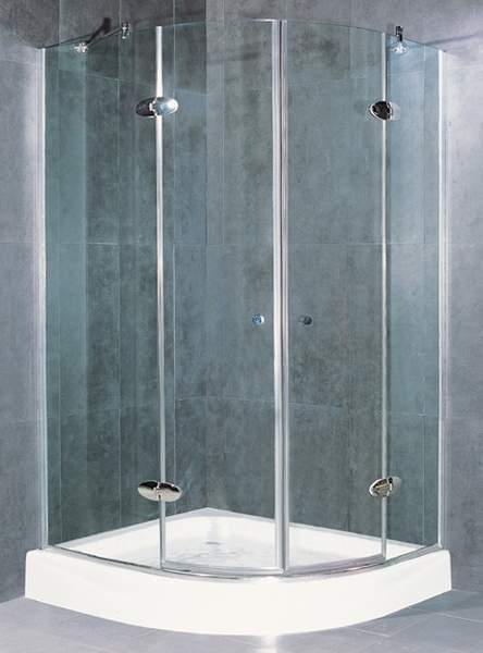 Matrix Enclosures Offset Quadrant. 1000x800mm. Reversible. 10mm Glass.