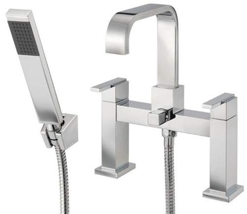 Mayfair Flow Bath Shower Mixer Tap With Shower Kit (High Spout, Chrome).