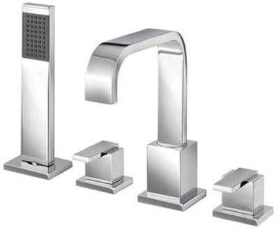 Mayfair Flow 4 Tap Hole Bath Shower Mixer Tap With Shower Kit (Chrome).