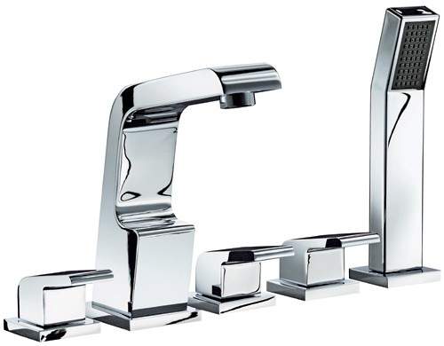 Mayfair Garcia 5 Tap Hole Bath Shower Mixer Tap With Shower Kit (Chrome).