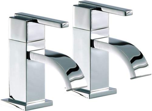 Mayfair Ice Fall Lever Basin Taps (Pair, Chrome).