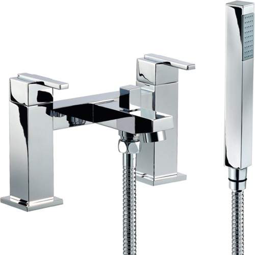 Mayfair Ice Quad Lever Bath Shower Mixer Tap With Shower Kit (Chrome).