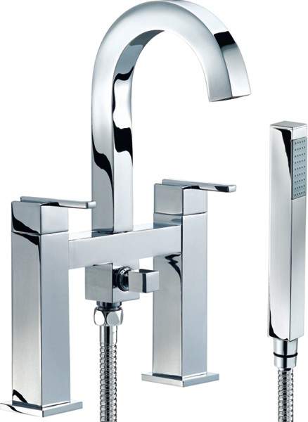 Mayfair Ice Quad Lever Bath Shower Mixer Tap With Shower Kit (High Spout).