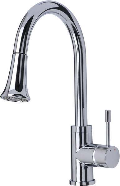 Mayfair Kitchen Shine Kitchen Tap, Multi Mode Pull Out Rinser (Chrome).