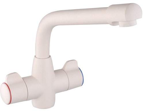 Mayfair Kitchen Aspen Monoblock Kitchen Tap With Swivel Spout (Pearl White).