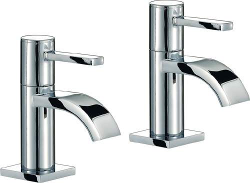 Mayfair Wave Basin Taps (Pair, Chrome).