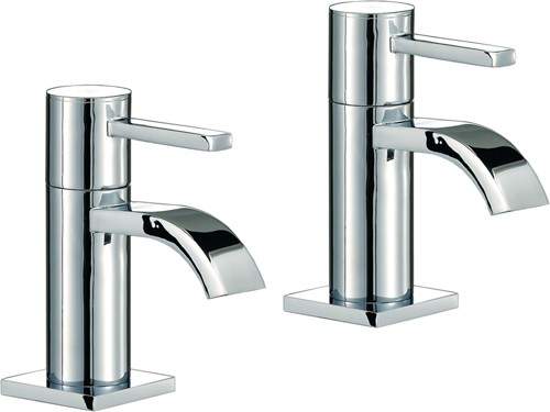 Mayfair Wave Bath Taps (Pair, Chrome).