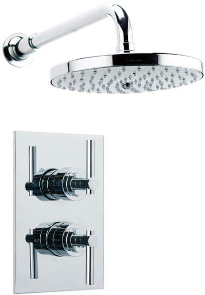 Mayfair Series L Twin Thermostatic Shower Valve With Fixed Shower Head.