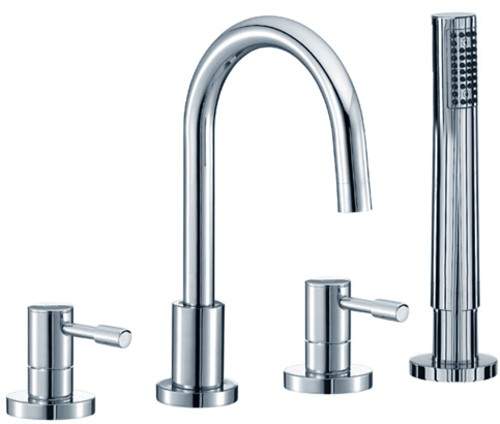 Mayfair Series G 4 Tap Hole Bath Shower Mixer Tap With Shower Kit (Chrome).