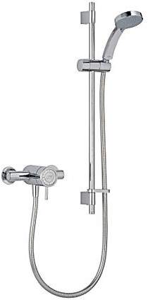 Mira Element Exposed Thermostatic Shower Valve With Slide Rail Kit (Chrome).