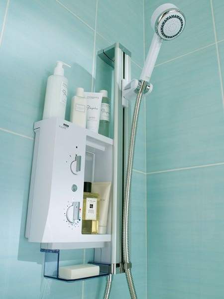 Mira Elevate 9.5kW Electric Shower With Storage (White & Chrome).