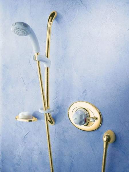 Mira Excel Concealed Thermostatic Shower Kit & Slide Rail in White & Gold.