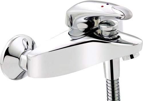 Mira Excel Wall Mounted Bath Shower Mixer Tap With Shower Kit (Chrome).