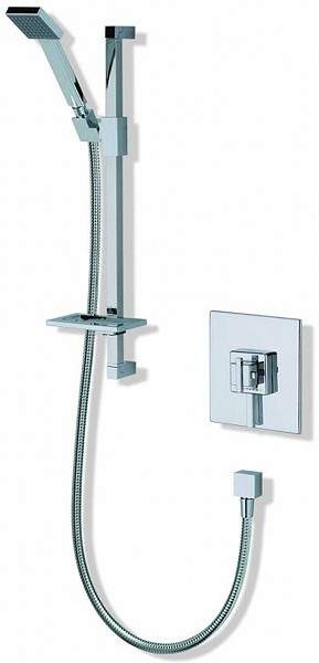 MX Showers Atmos Edge Square Shower Valve With Slide Rail Kit.