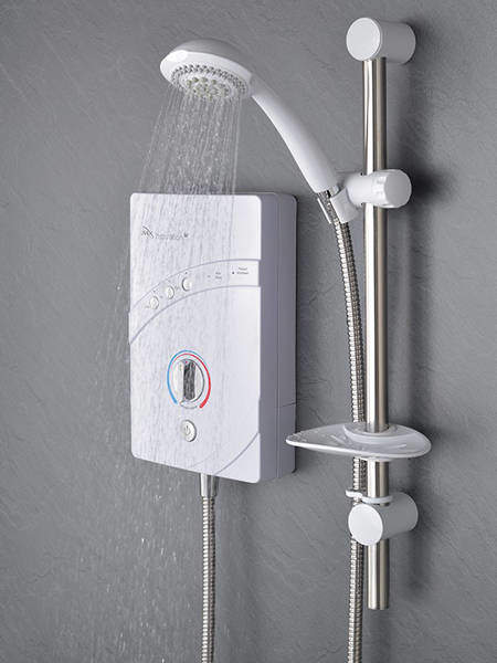 MX Showers InspiratIon QI Electric Shower (10.5kW, White & Chrome).
