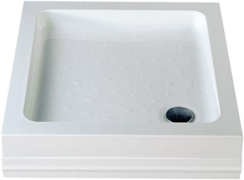 MX Trays Acrylic Capped Square Shower Tray. Easy Plumb. 900x900x80mm.