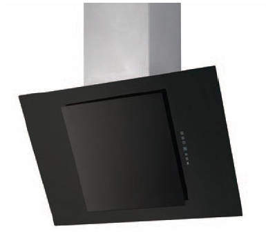 Osprey Hoods Cooker Hood With Black Angled Glass (S Steel, 600mm).