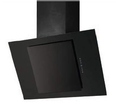 Osprey Hoods Cooker Hood With Black Angled Glass (Black, 700mm).