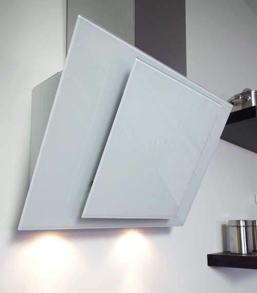 Osprey Hoods Cooker Hood With White Angled Glass (S Steel, 900mm).