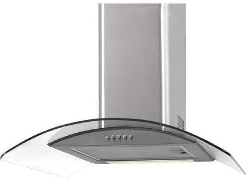 Osprey Hoods 600mm Cooker Hood With Curved Glass (Stainless Steel).
