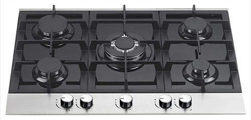Osprey Hobs Gas Hob With 5 x Burners & Black Glass Top (700mm).