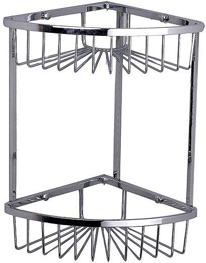 Phoenix Accessories Double Corner Shower Basket (Chrome).